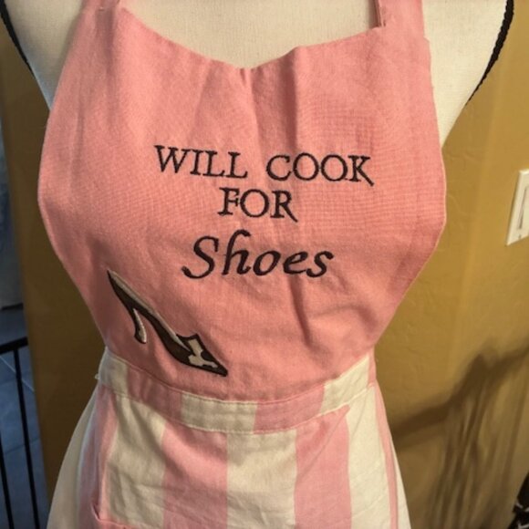 "Will Cook for Shoes" Women's Full-Length Apron - New; No Box - Picture 2 of 6